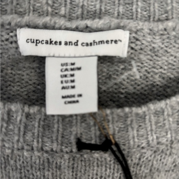 NEW WITH TAGS Cupcakes and Cashmere Grey Christmas Sweater Sheep Santa Medium - Picture 4 of 5